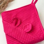 Medvilnės vafliuko rank&scaron;luostis kūdikiams - avietinis