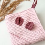 Medvilnės vafliuko rank&scaron;luostis kūdikiams - rožinė