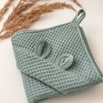 Medvilnės vafliuko rank&scaron;luostis kūdikiams - žalias