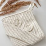 Medvilnės vafliuko rank&scaron;luostis kūdikiams - pieno baltumo