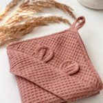 Medvilnės vafliuko rank&scaron;luostis kūdikiams - &scaron;viesi gesinta rožinė