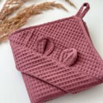 Medvilnės vafliuko rank&scaron;luostis kūdikiams - prigesinta rožinė