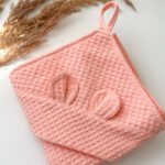 Medvilnės vafliuko rank&scaron;luostis kūdikiams - persikinis